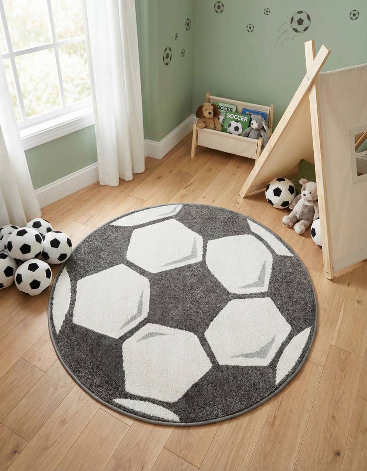 Detail image of 4' x 4' Whimsy Kids Round Rug