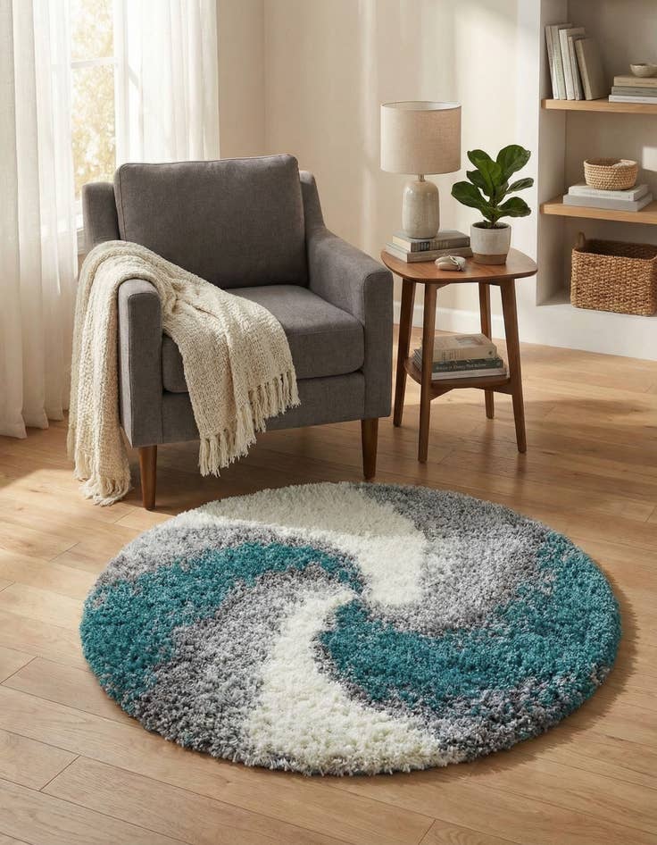 Detail image of 3' 3 x 3' 3 Soft Touch Shag Round Rug