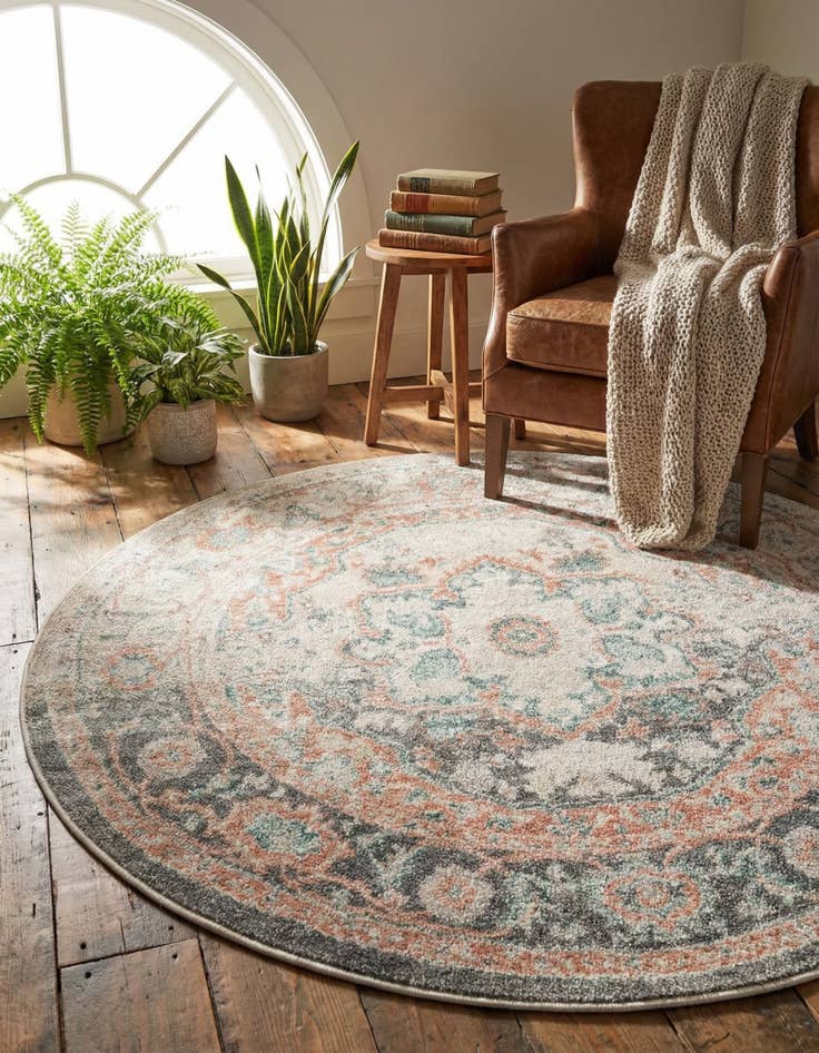 Detail image of 5' x 5' Madeline Vintage Round Rug