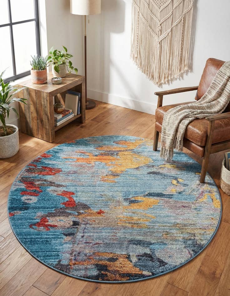 Detail image of Jill Zarin 5' 3 x 5' 3 Downtown Tribeca Round Rug