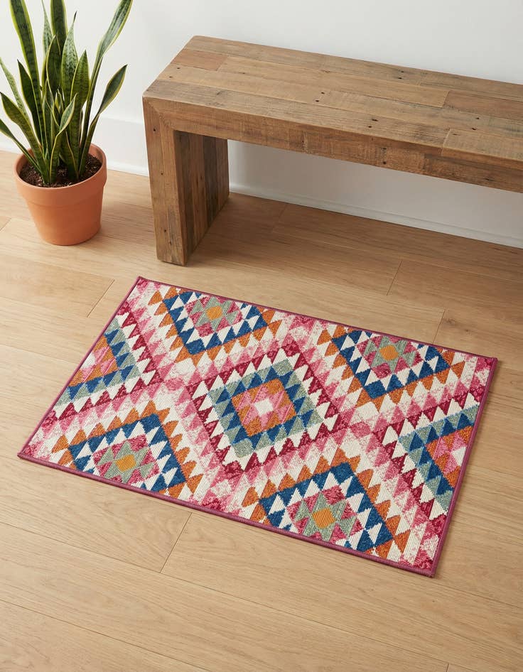 Detail image of 2' x 3' Easy-Clean Southwestern Indoor / Outdoor Rug