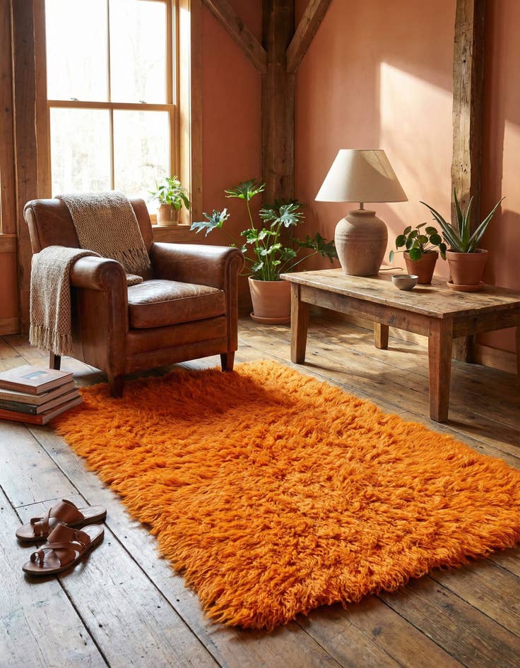 Detail image of 2' 4 x 4' 4 Hand Knotted Moroccan Wool Rug