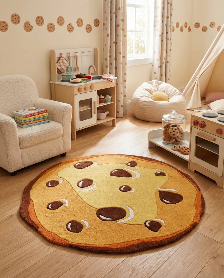Detail image of 4' 1 x 4' 1 Playtime Kids Wool Freeform Rug
