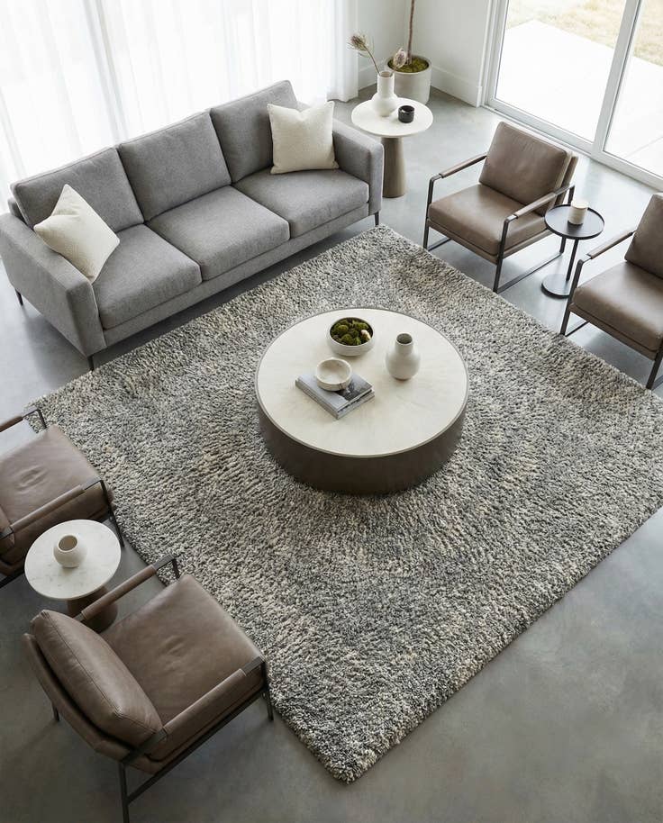 Detail image of 7' 10 x 7' 10 Hand Woven Haka Deluxe Shag Square Rug