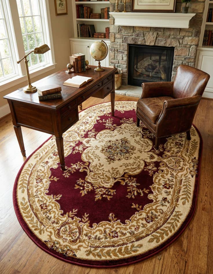 Detail image of 4' x 6' Classic Aubusson Oval Rug