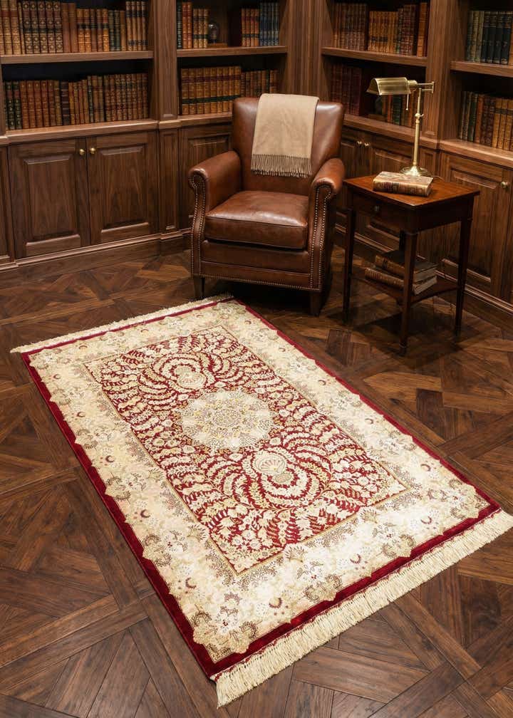 3' 3 x 4' 11 Ghom Silk Rug