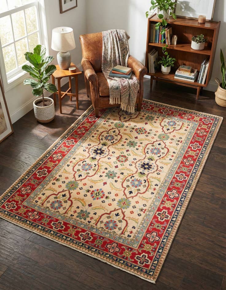 Detail image of 4' x 6' Hand Knotted Kazak Rug