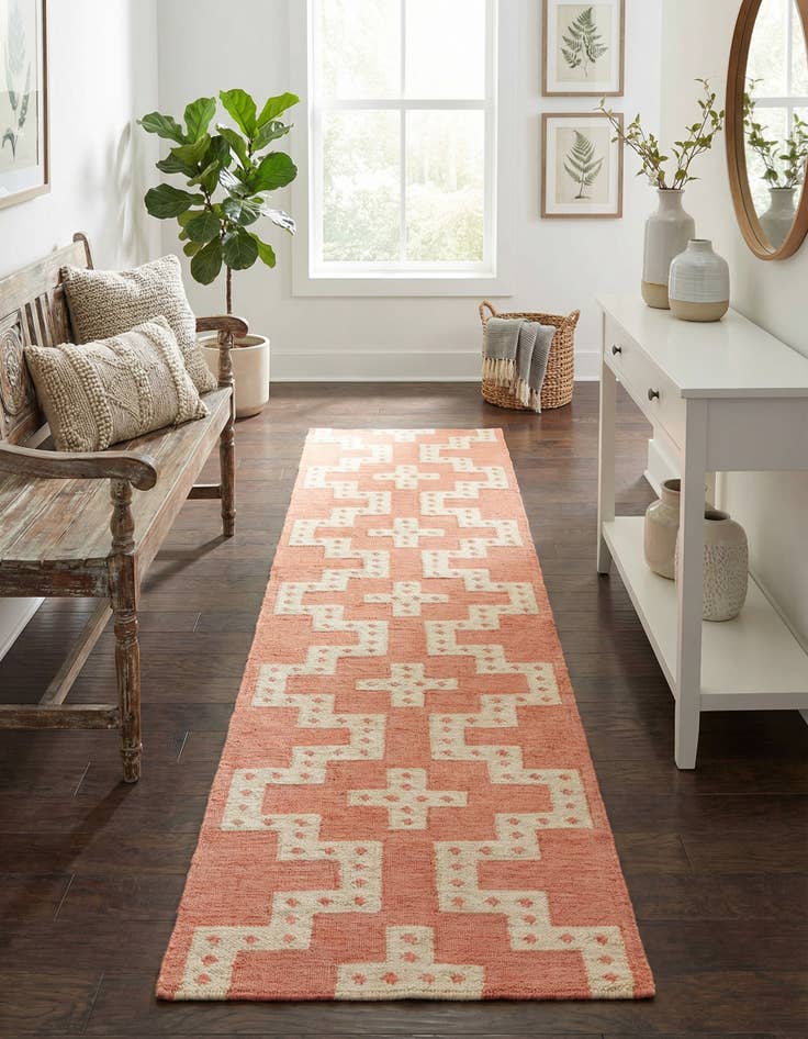 Detail image of 2' 7 x 12' Hand Woven Kilim Wool Runner Rug