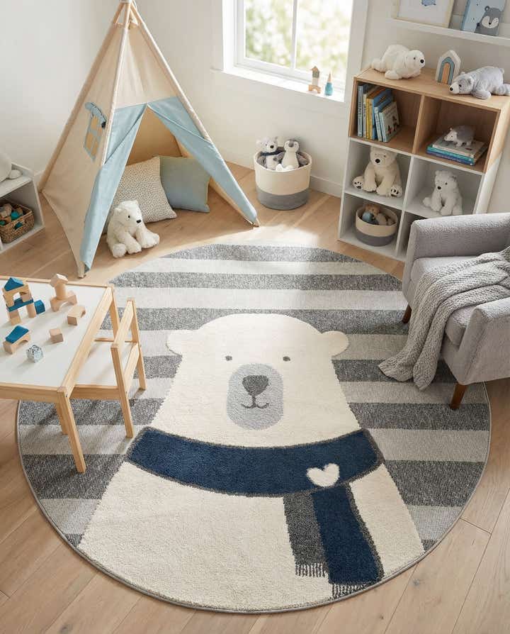 7' x 7' Whimsy Kids Round Rug