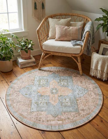 3' 6 x 3' 6 Washable Timeless Round Rug