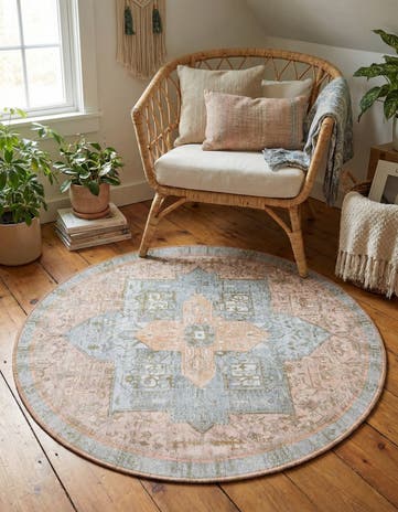 3' 6 x 3' 6 Washable Timeless Round Rug