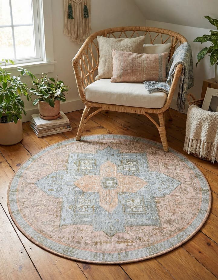 3' 6 x 3' 6 Washable Timeless Round Rug