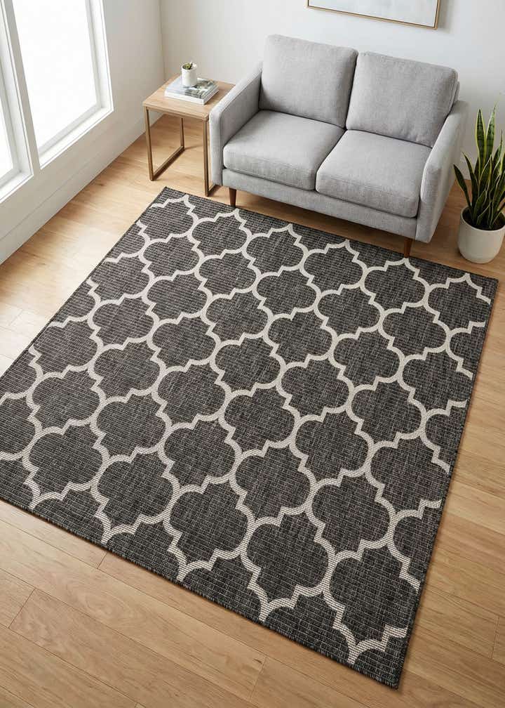 6' x 6' Easy-Clean Trellis Indoor / Outdoor Square Rug