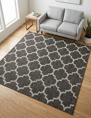 6' x 6' Easy-Clean Trellis Indoor / Outdoor Square Rug