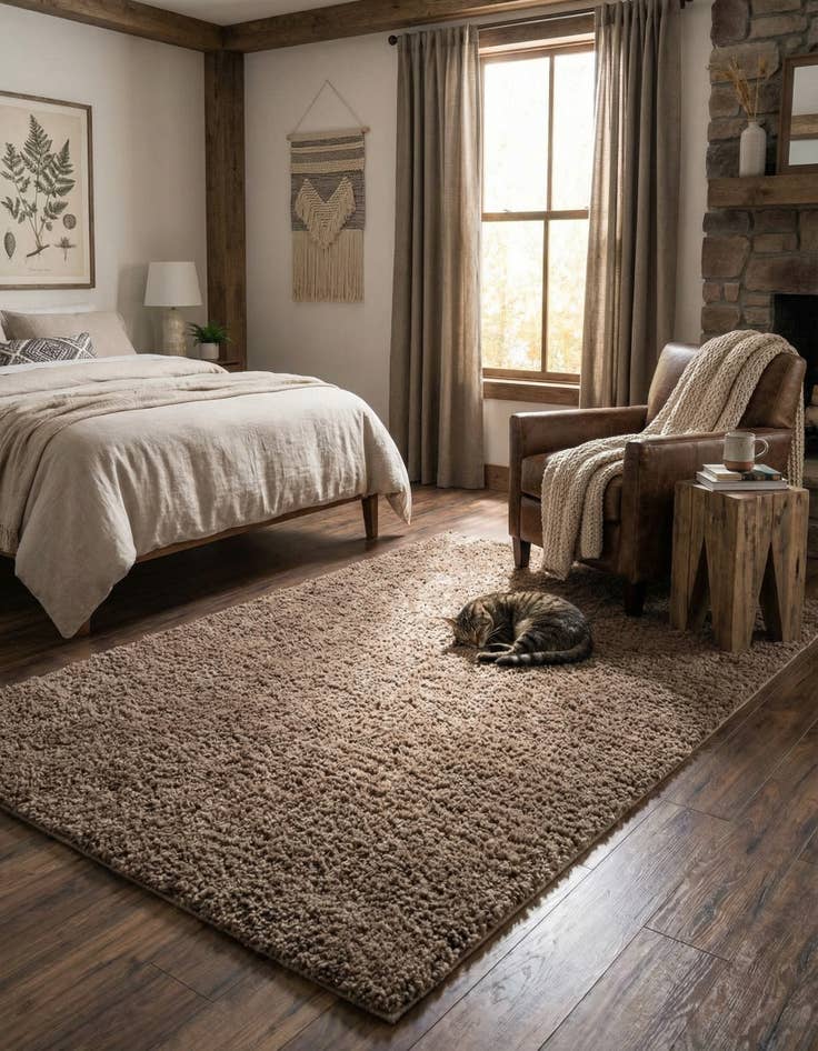 Detail image of 5' x 8' Solid Shag Rug