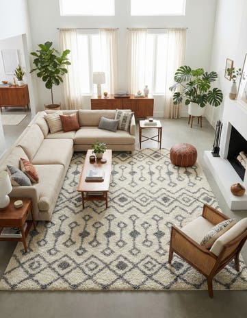 10' x 10' Moroccan Trellis Shag Square Rug