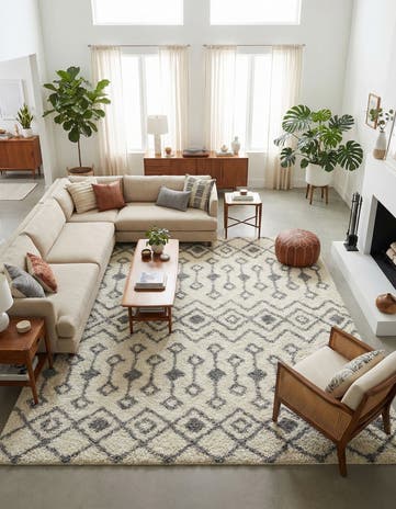 10' x 10' Moroccan Trellis Shag Square Rug
