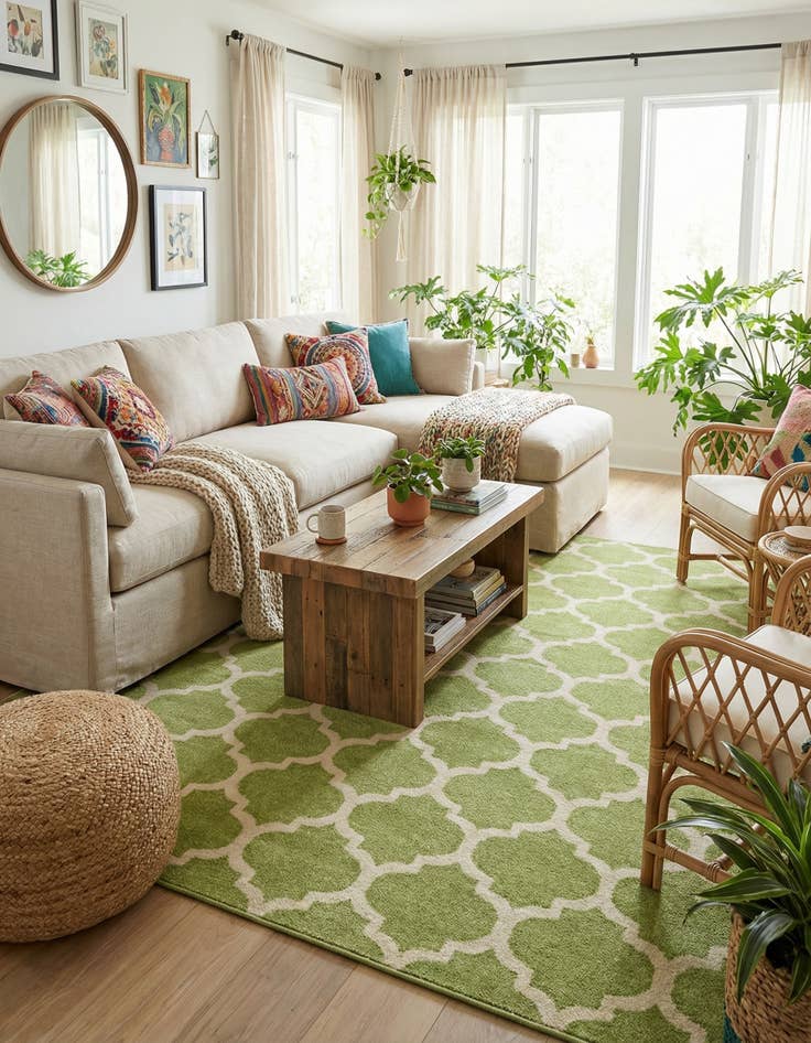 Detail image of 10' x 10' Lattice Square Rug