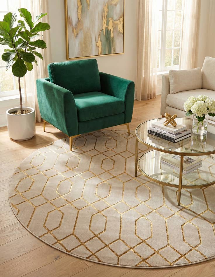 Detail image of 7' 10 x 7' 10 Marilyn Monroe&trade; Glam Trellis Round Rug