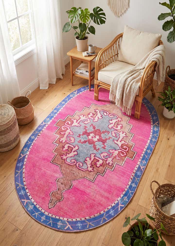 5' x 8' Washable Timeless Oval Rug