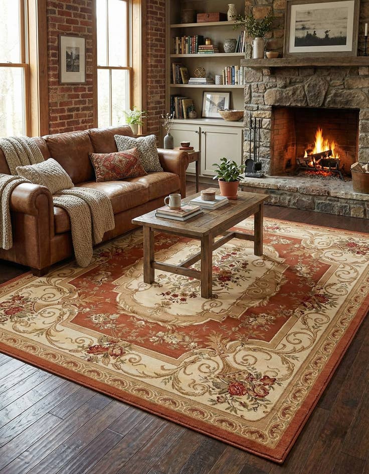 Detail image of 10' x 13' Classic Aubusson Rug