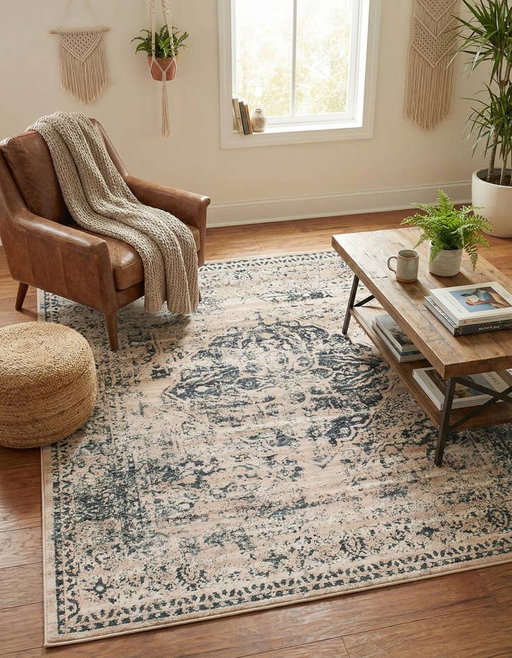 Detail image of 6' 9 x 7' Eliza Square Rug