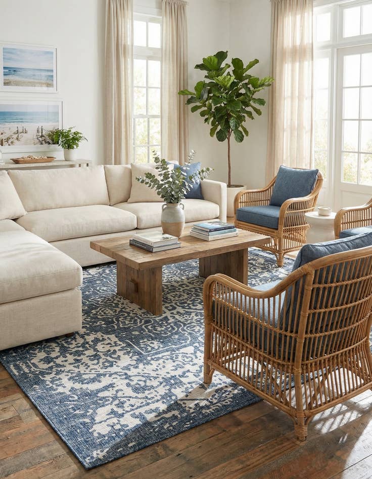 Detail image of 13' x 13'  Washable Jill Zarin Dubai Indoor / Outdoor Square Rug