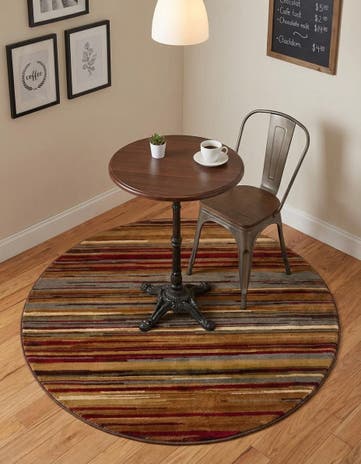 Beige Cafe Round Rug