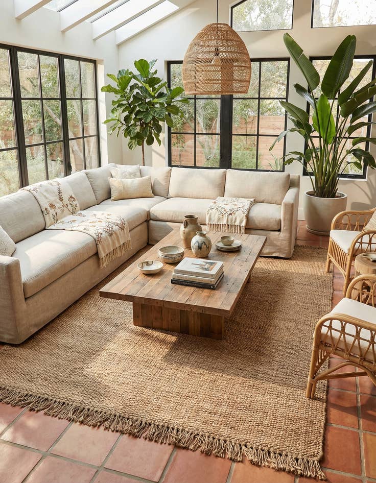 Detail image of  10' x 14' 1  Hand Woven Chunky Jute Rug