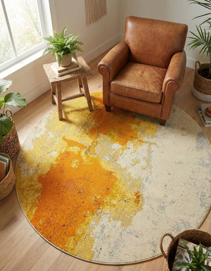 Detail image of 8' x 8'  Washable Casablanca Round Rug