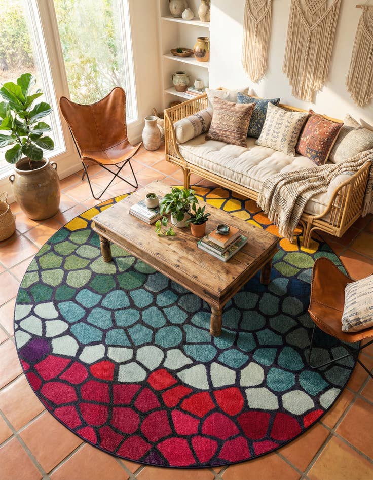 Detail image of 8' x 8' Washable Hyacinth Round Rug