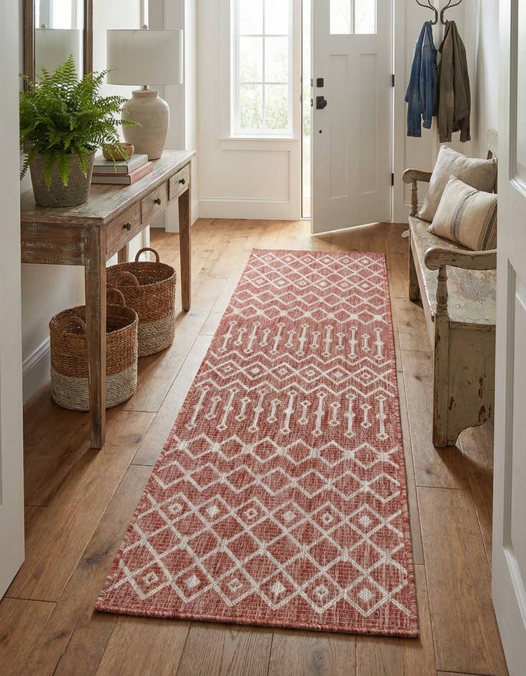 Detail image of  2' x 6'  Washable Lattice Indoor / Outdoor Runner Rug