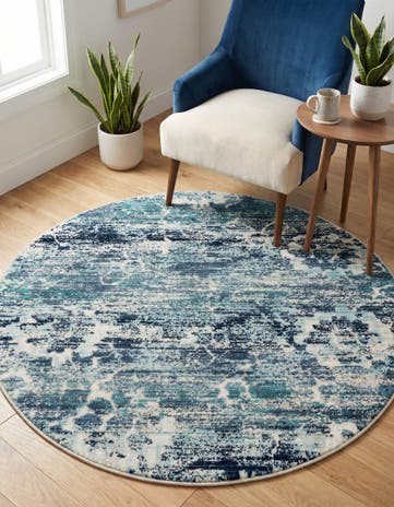 Blue Budapest Round Rug