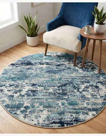 Blue Budapest Round Rug