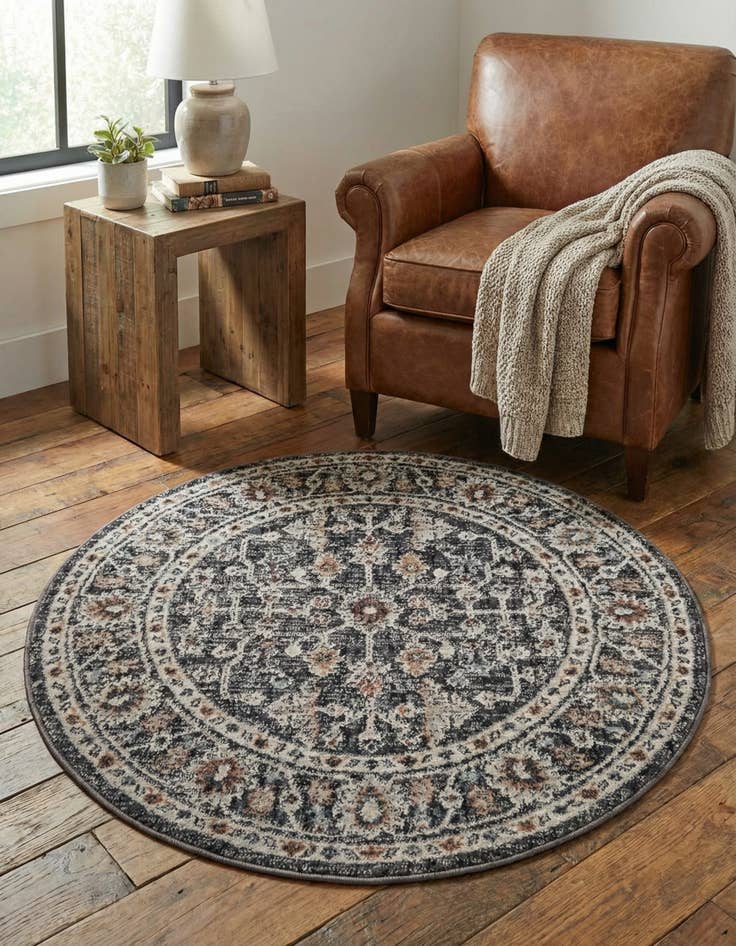 Detail image of 3' 3 x 3' 3 Eco Traditional Round Rug