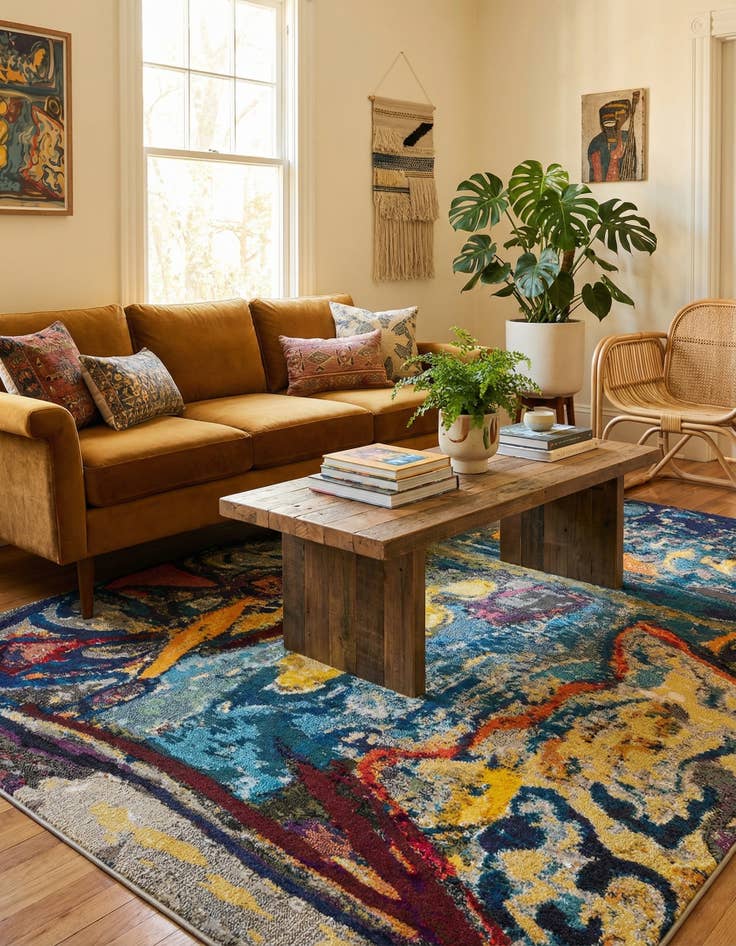 Detail image of 7' 10 x 10'  Washable Haerfest Rug