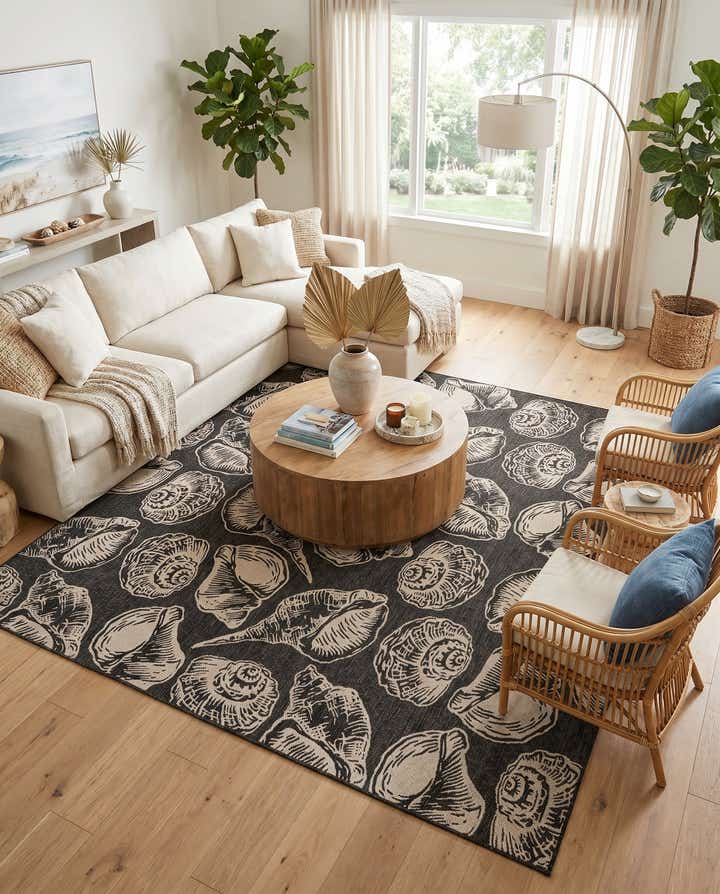 13' x 13' Easy-Clean Coastal Indoor / Outdoor Square Rug