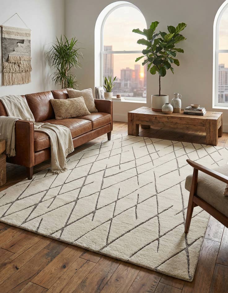 Detail image of 6' 1 x 9' Atlas Moroccan Wool Rug