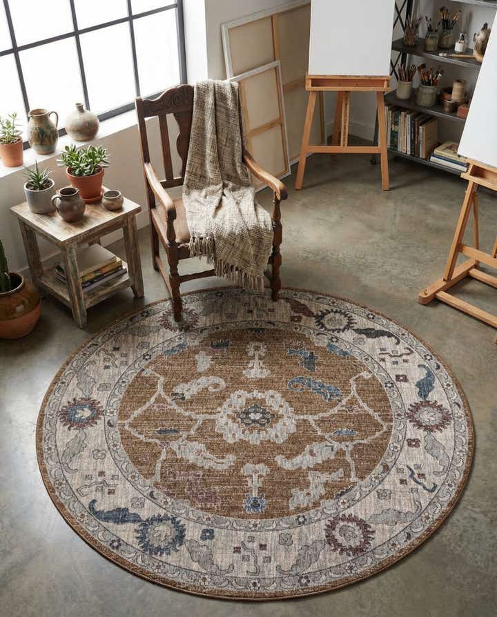 7' x 7' Eco Traditional Round Rug