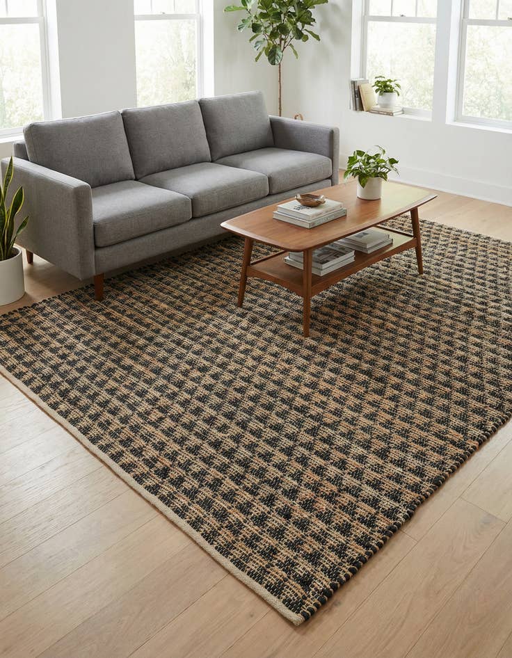 Detail image of 7' 1 x 10'  Hand Woven Chindi Jute Rug