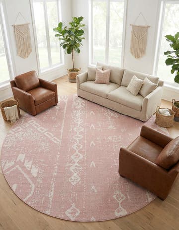 13' x 13' Easy-Clean Bohemian Indoor / Outdoor Round Rug