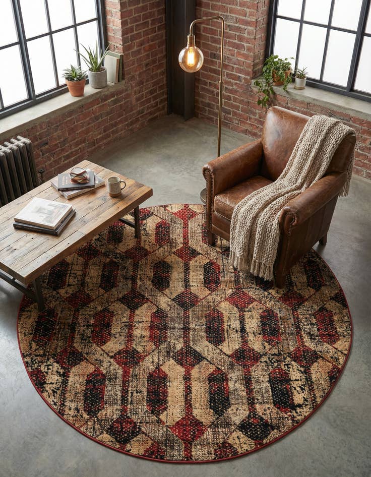 Detail image of 7' x 7' Saturn Round Rug