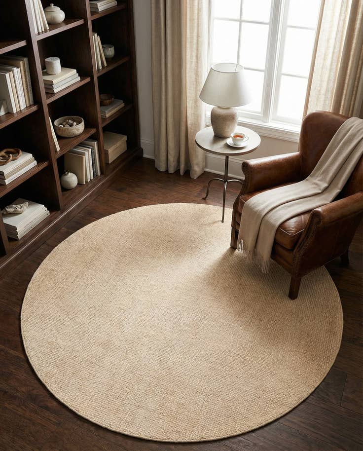 Detail image of 5' 1 x 5' 1 Hand Woven Jill Zarin English Manor Wool Round Rug