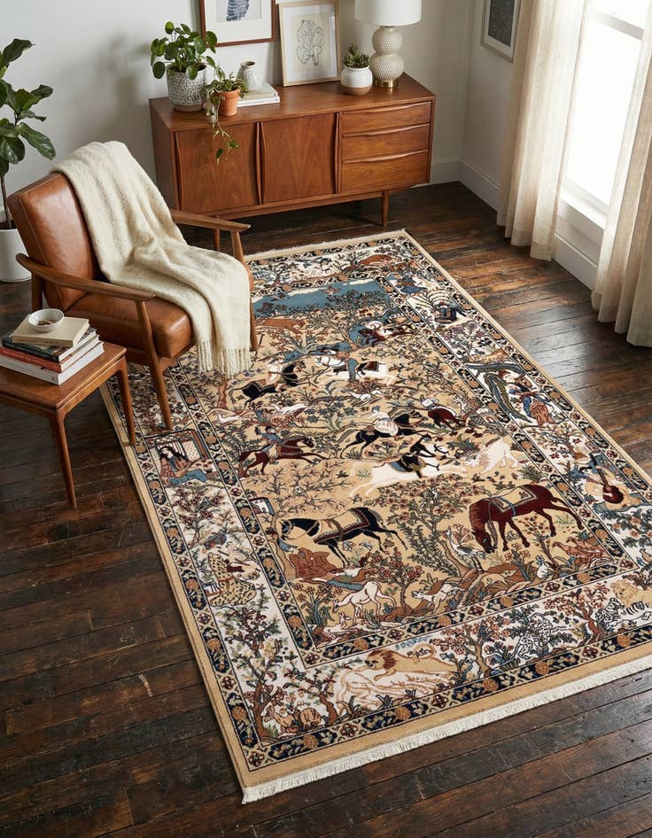 Detail image of 5' 3 x 8' Nain Design Rug