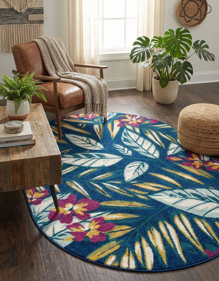 Detail image of 5' 3 x 7' 10 Bloom Oval Rug