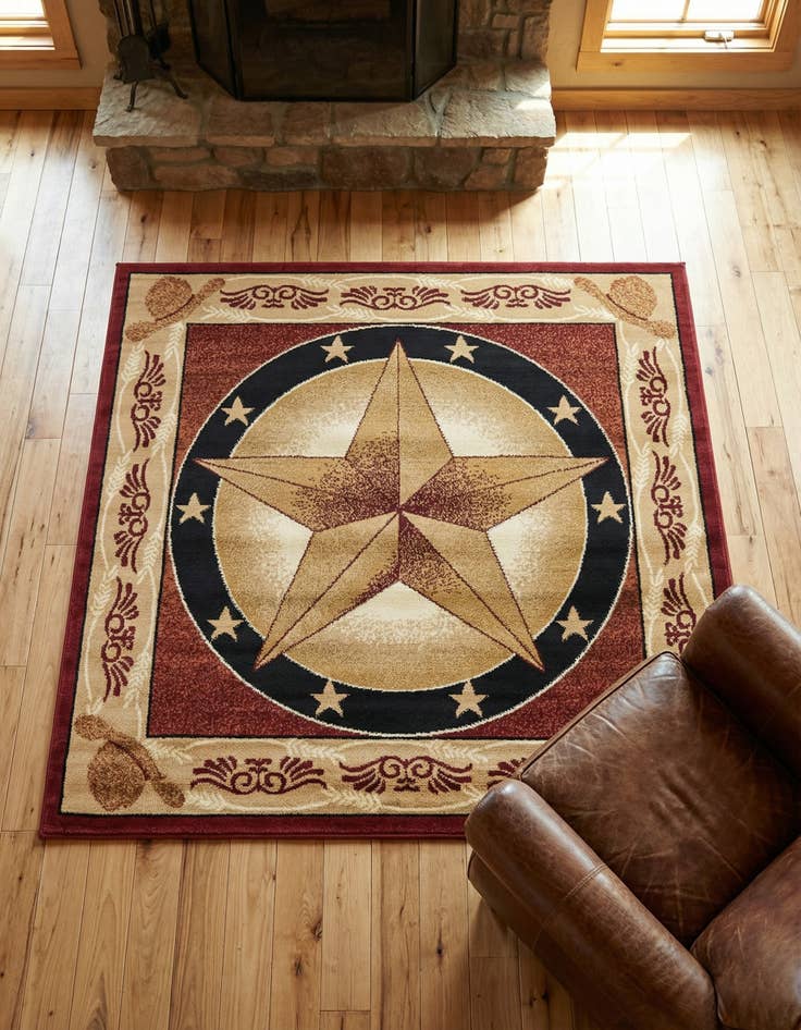 Detail image of 5' 3 x 5' 3 Pioneer Square Rug