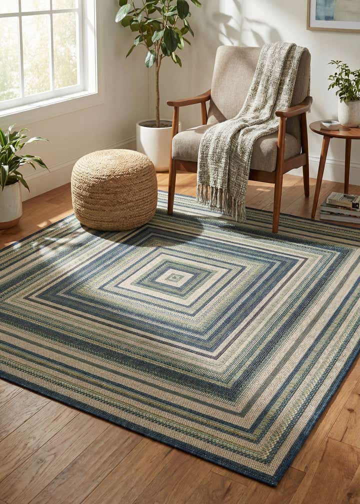 6' x 6' Easy-Clean Baja Indoor / Outdoor Square Rug