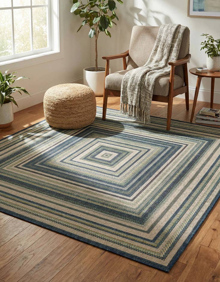 Detail image of 6' x 6'  Washable Baja Indoor / Outdoor Square Rug
