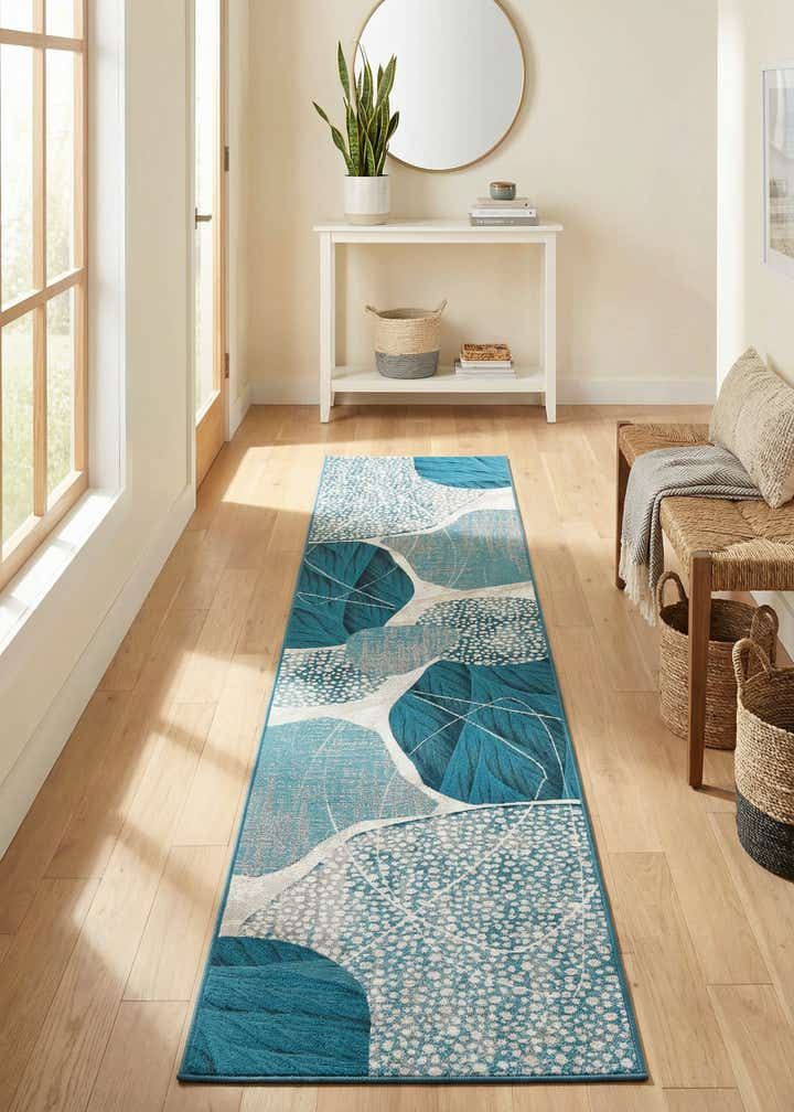 2' 7 x 12' Easy-Clean Modern Indoor / Outdoor Runner Rug