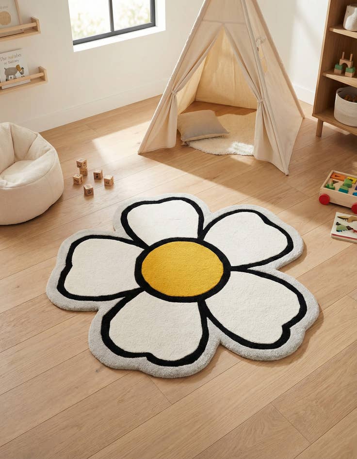 Detail image of 4' 1 x 4' 1 Playtime Kids Wool Freeform Rug